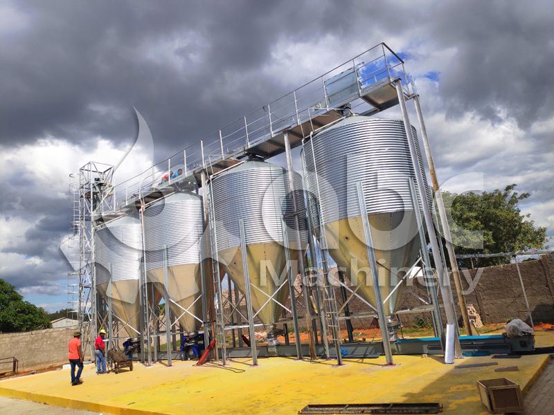storing silo for maize milling plant