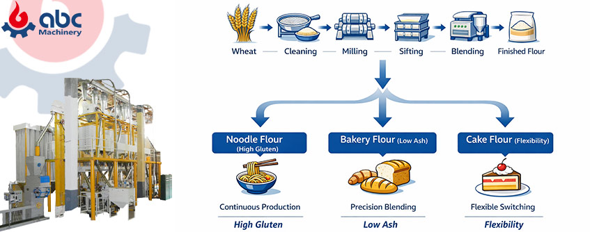 wheat flour mill process flow chart