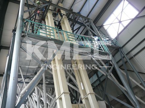 upward view of flour mill plant